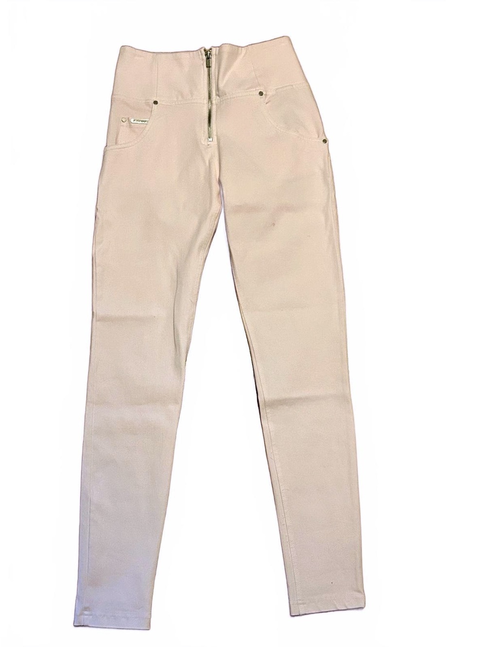 Freddy Light Pink High Waist Skinny Pants with Front Zipper